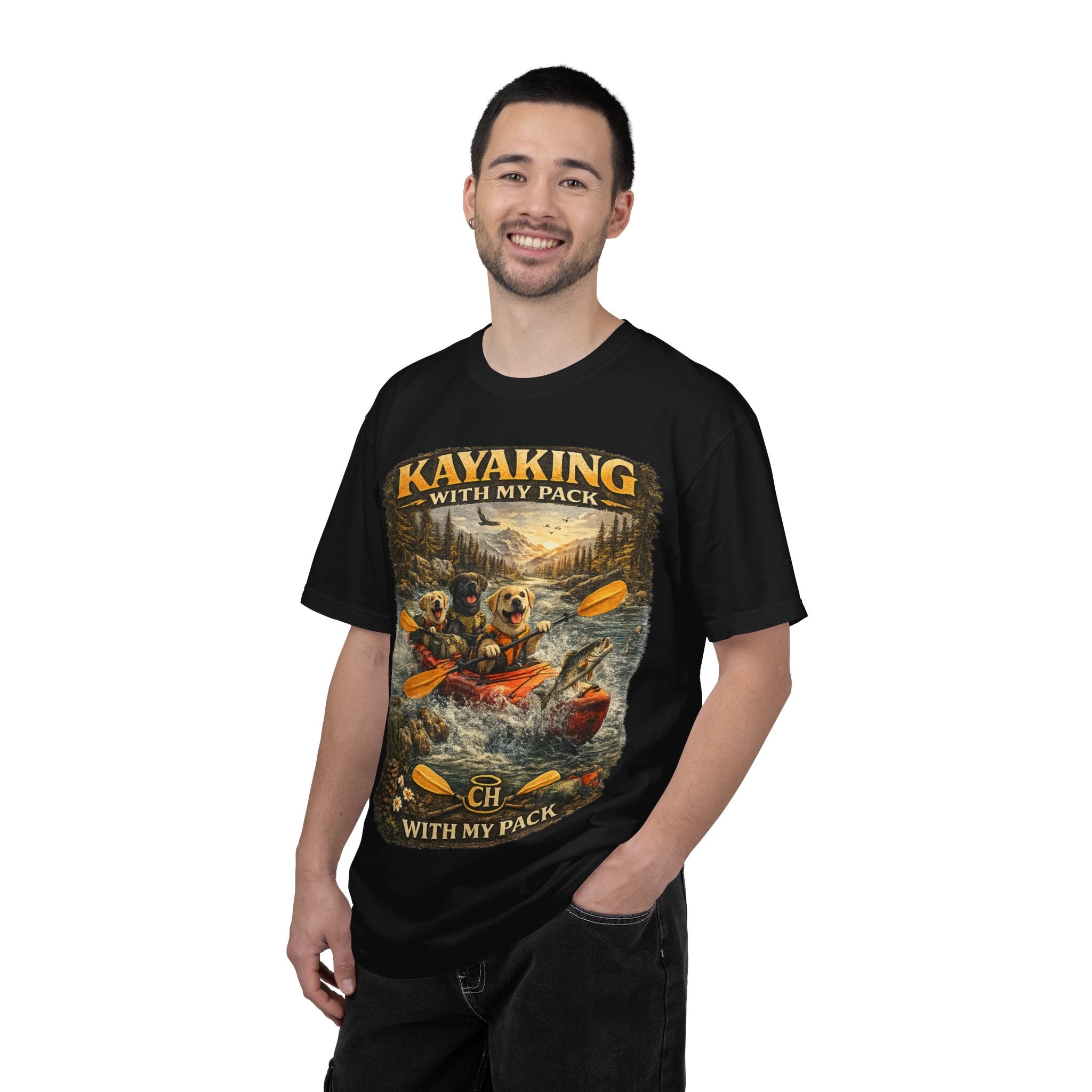 COLD HALO PETS |Kayaking T-Shirt Labrador Retriever Adventure Graphic Tee .