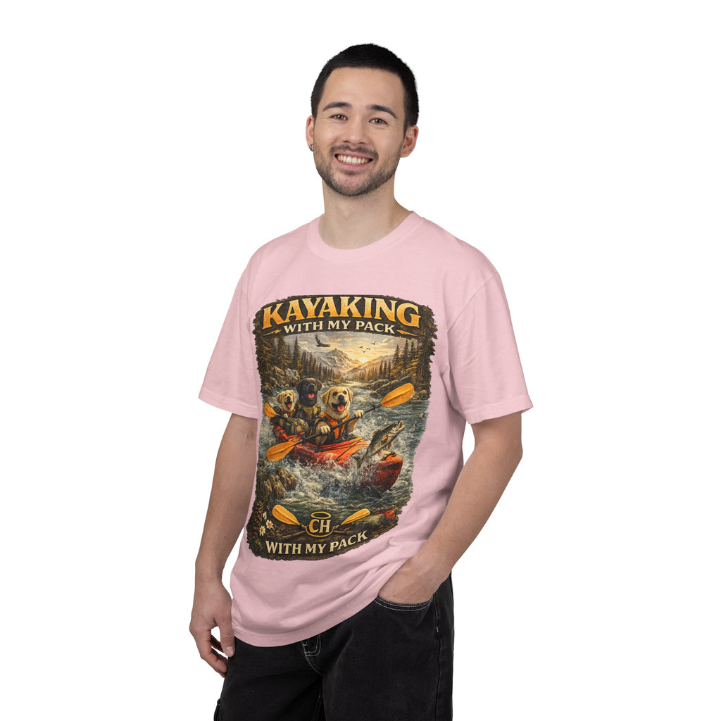 COLD HALO PETS |Kayaking T-Shirt Labrador Retriever Adventure Graphic Tee .