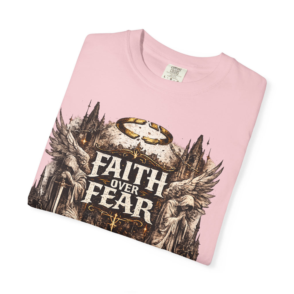 Faith Over Fear Christian Inspirational Cross comfort Graphic Tee