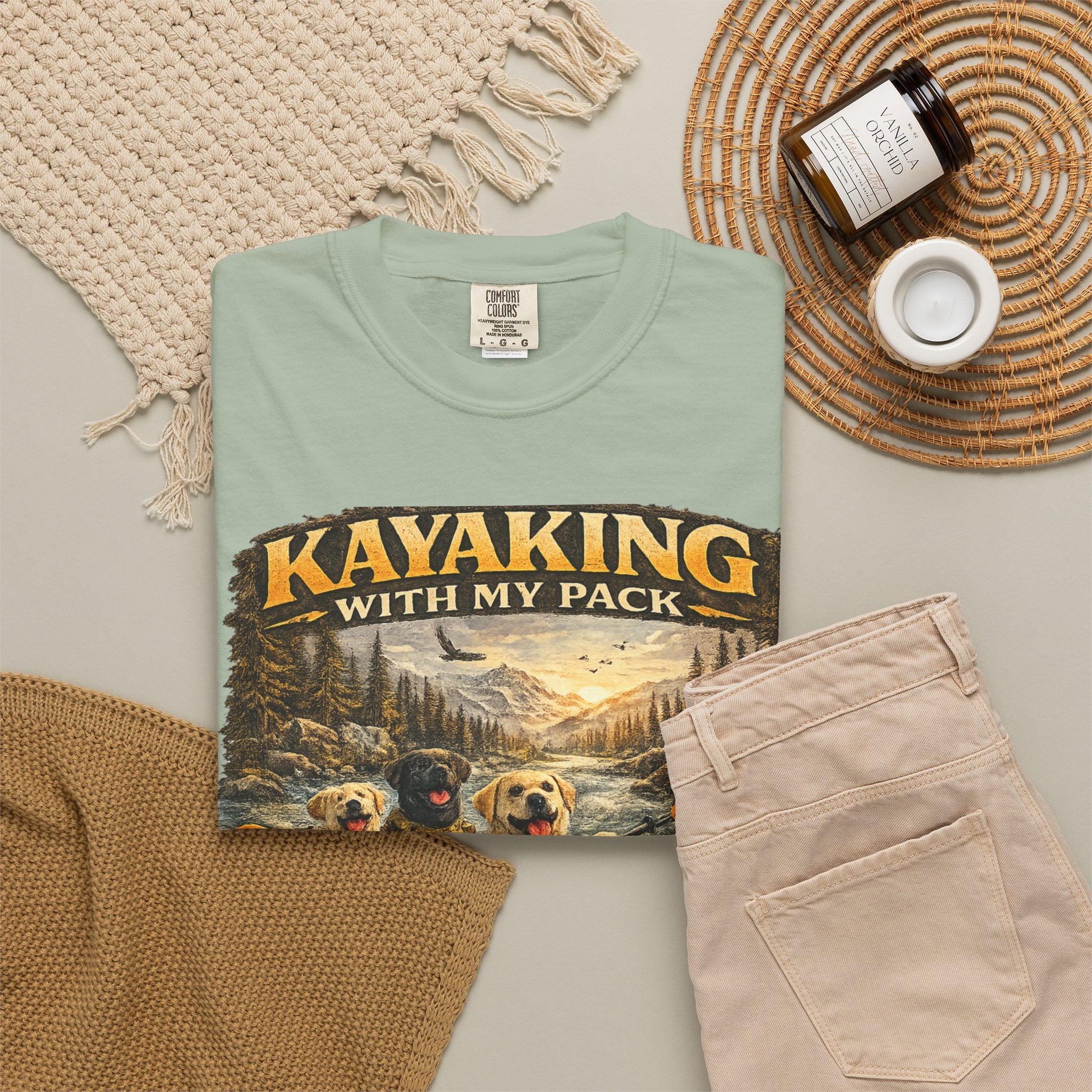 COLD HALO PETS |Kayaking T-Shirt Labrador Retriever Adventure Graphic Tee .