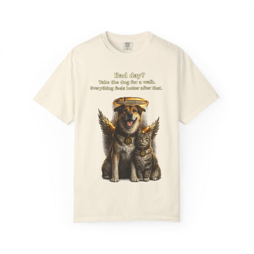 Bad day? Take The dog for a walk Cold Halo T-shirt / Dog lover Graphic -T- shirt