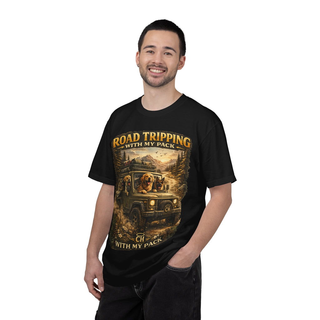 Road Tripping with My Pack T-Shirt| Funny Dog Road Trip -Shirt| Adventure Dog Lover Tee| Camping & Travel Gift Hor Pet Owners