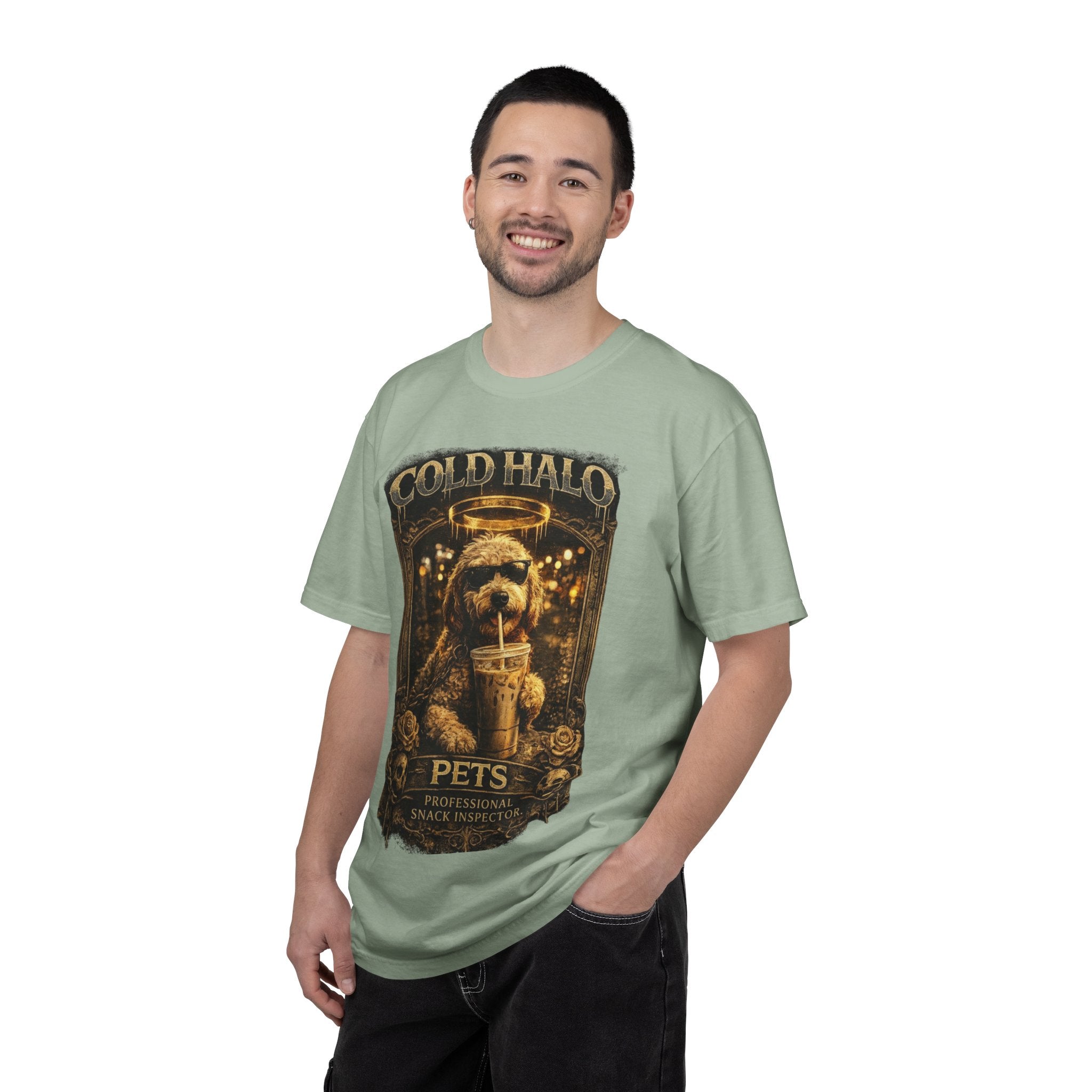Cold Halo Pets T-Shirt — Vintage Dog Snack Inspector Graphic Tee