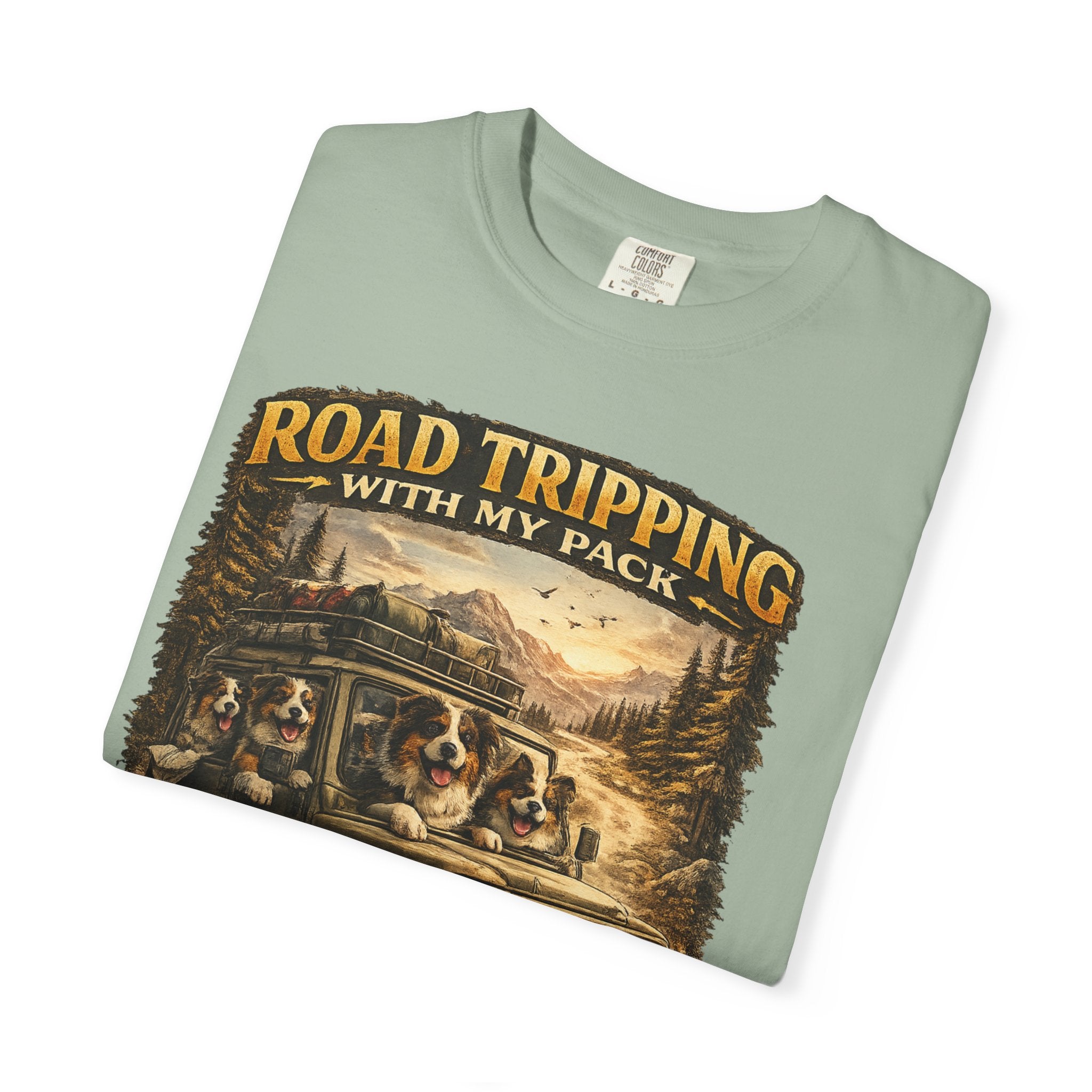 Road Tripping with My Pack T-Shirt| Funny Dog Road Trip -Shirt| Adventure Dog Lover Tee| Camping & Travel Gift Hor Pet Owners