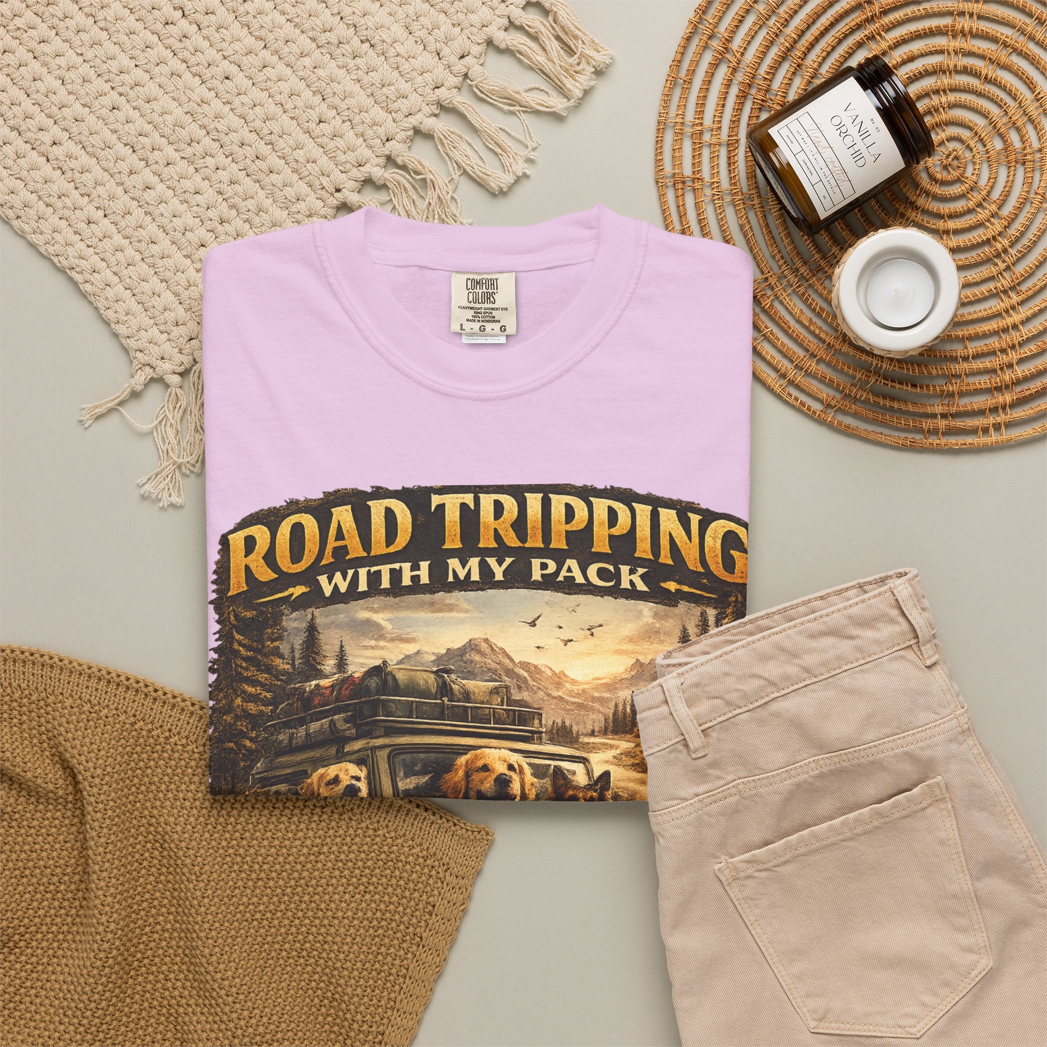 Road Tripping with My Pack T-Shirt| Funny Dog Road Trip -Shirt| Adventure Dog Lover Tee| Camping & Travel Gift Hor Pet Owners