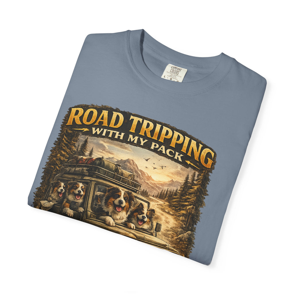 Road Tripping with My Pack T-Shirt| Funny Dog Road Trip -Shirt| Adventure Dog Lover Tee| Camping & Travel Gift Hor Pet Owners