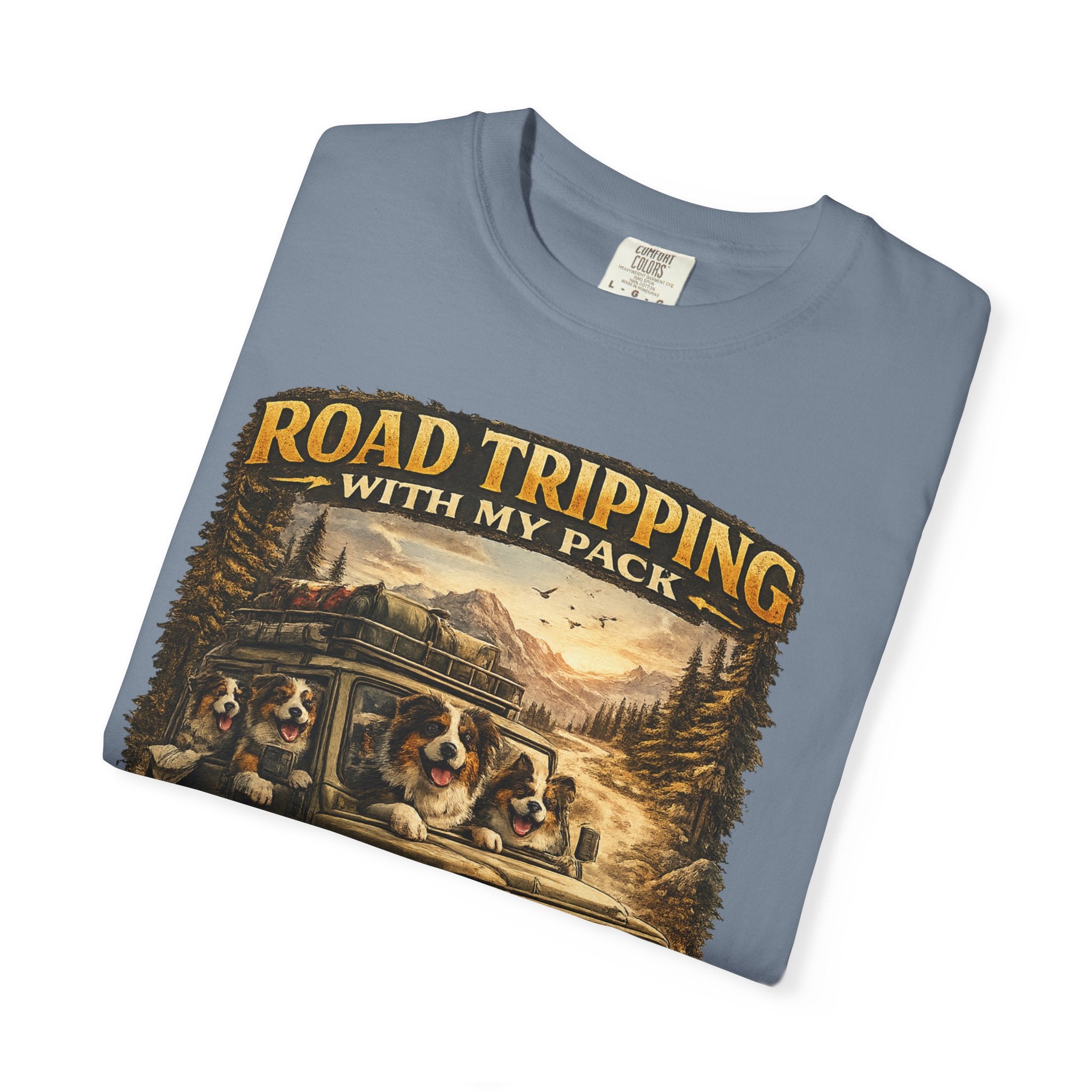 Road Tripping with My Pack T-Shirt| Funny Dog Road Trip -Shirt| Adventure Dog Lover Tee| Camping & Travel Gift Hor Pet Owners
