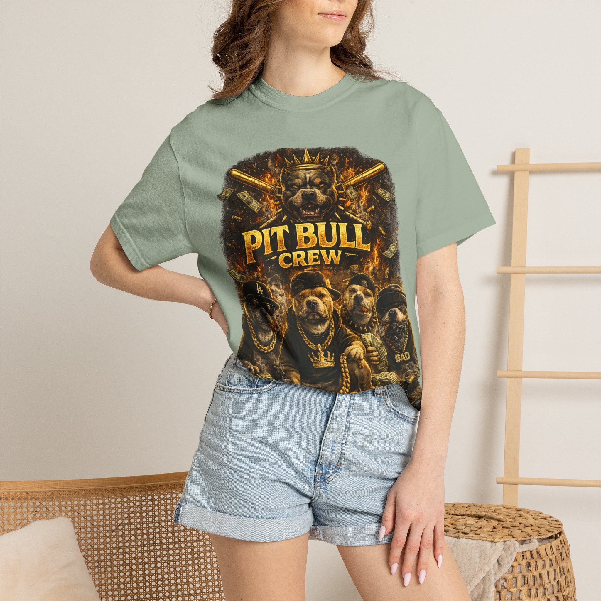 COLD HALO | Pit Bull Crew Graphic T-Shirt| Urban  streetwear  dog shirt|  — Bold Streetwear Tee for Dog Lovers| Pitbull Lover Gift for men and women