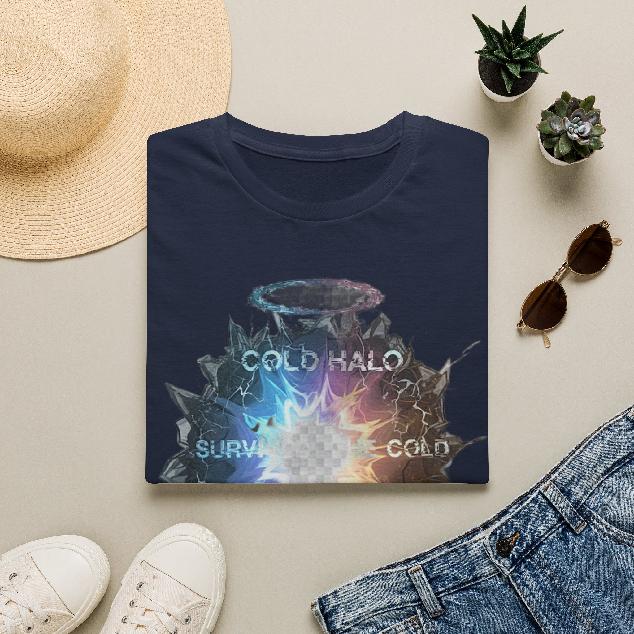 Cold Halo Graphic T‑Shirt — 'Cold Halo' Survive the Cold Sci‑Fi Design
