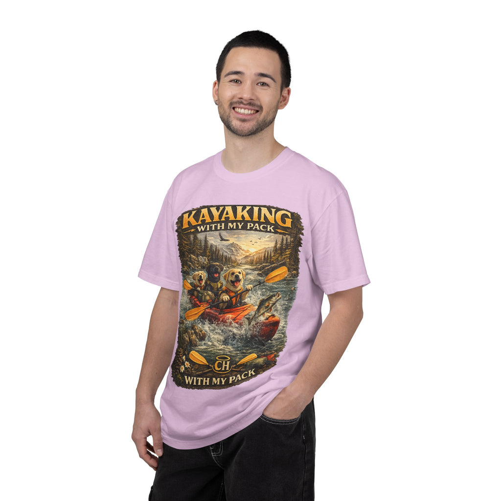 COLD HALO PETS |Kayaking T-Shirt Labrador Retriever Adventure Graphic Tee .