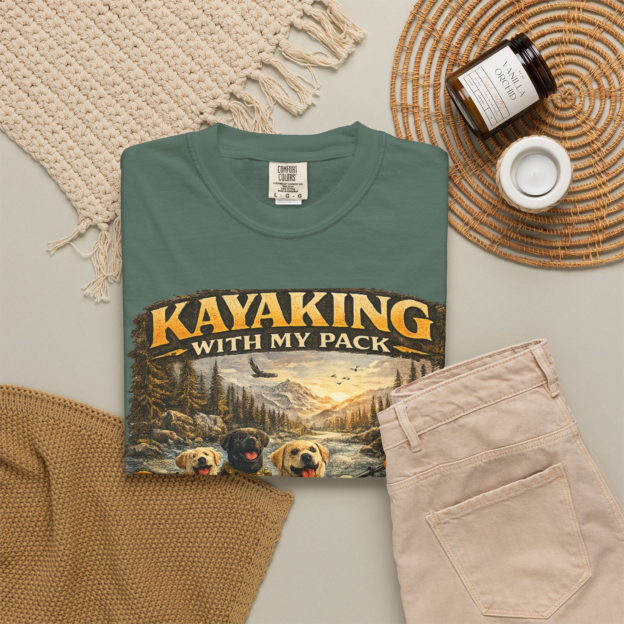 COLD HALO PETS |Kayaking T-Shirt Labrador Retriever Adventure Graphic Tee .