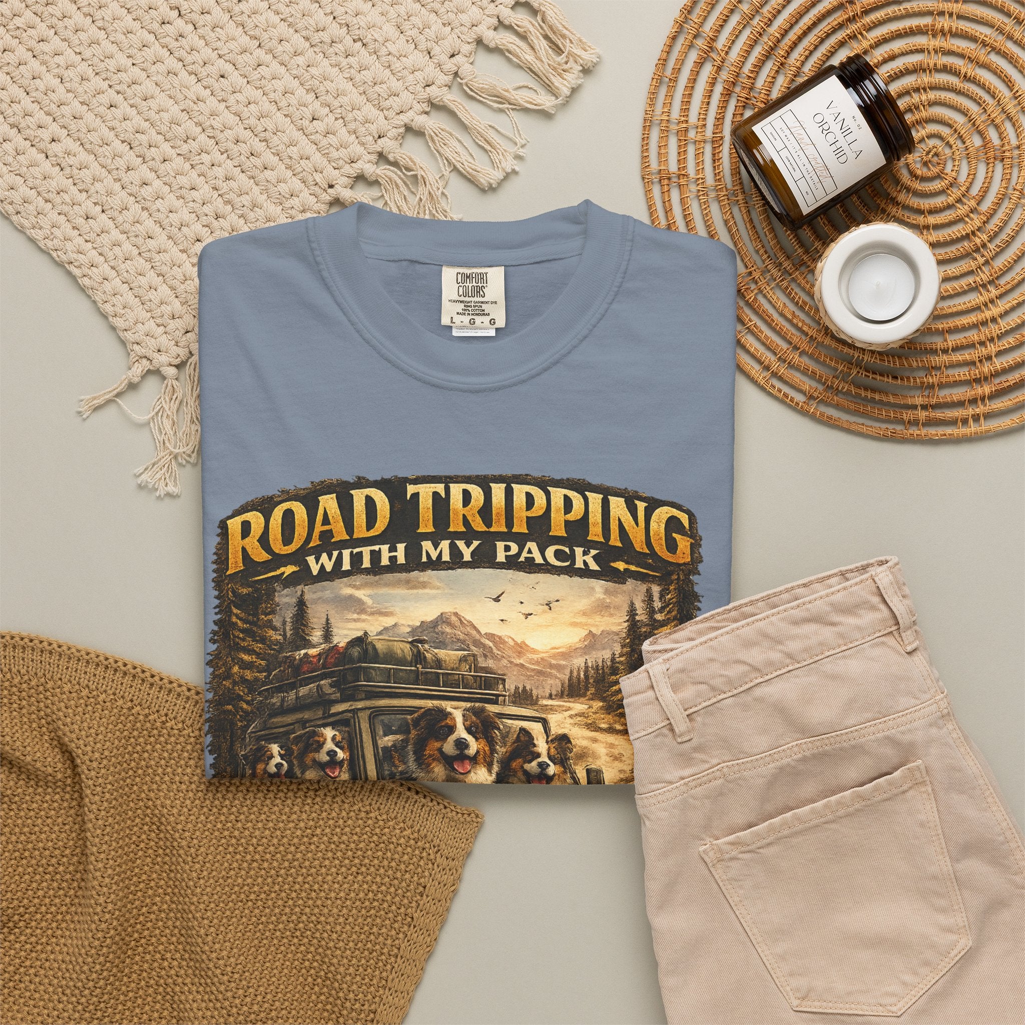 Road Tripping with My Pack T-Shirt| Funny Dog Road Trip -Shirt| Adventure Dog Lover Tee| Camping & Travel Gift Hor Pet Owners