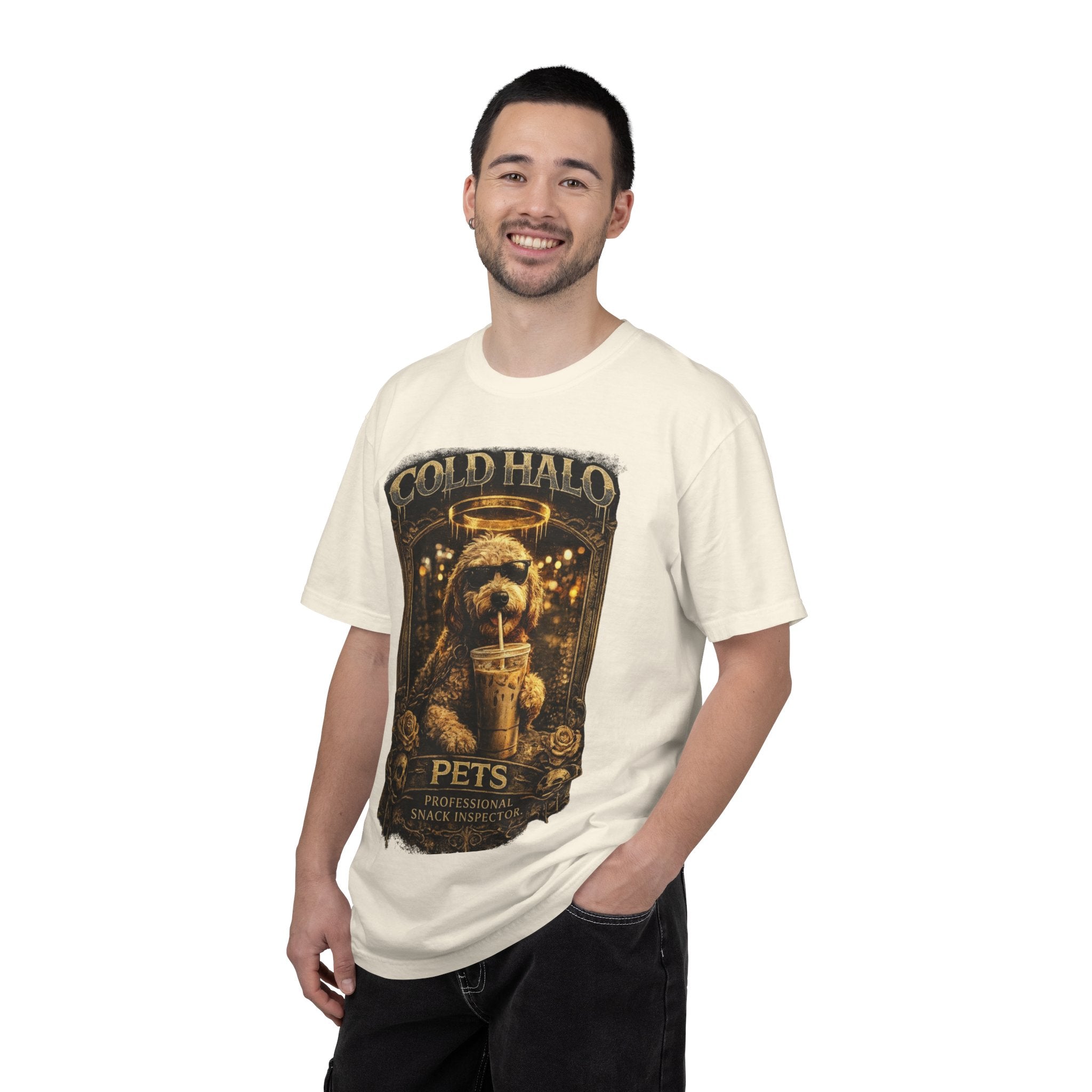 Cold Halo Pets T-Shirt — Vintage Dog Snack Inspector Graphic Tee