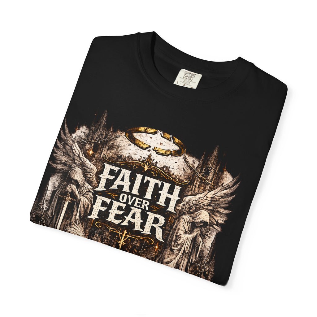 Faith Over Fear Christian Inspirational Cross comfort Graphic Tee