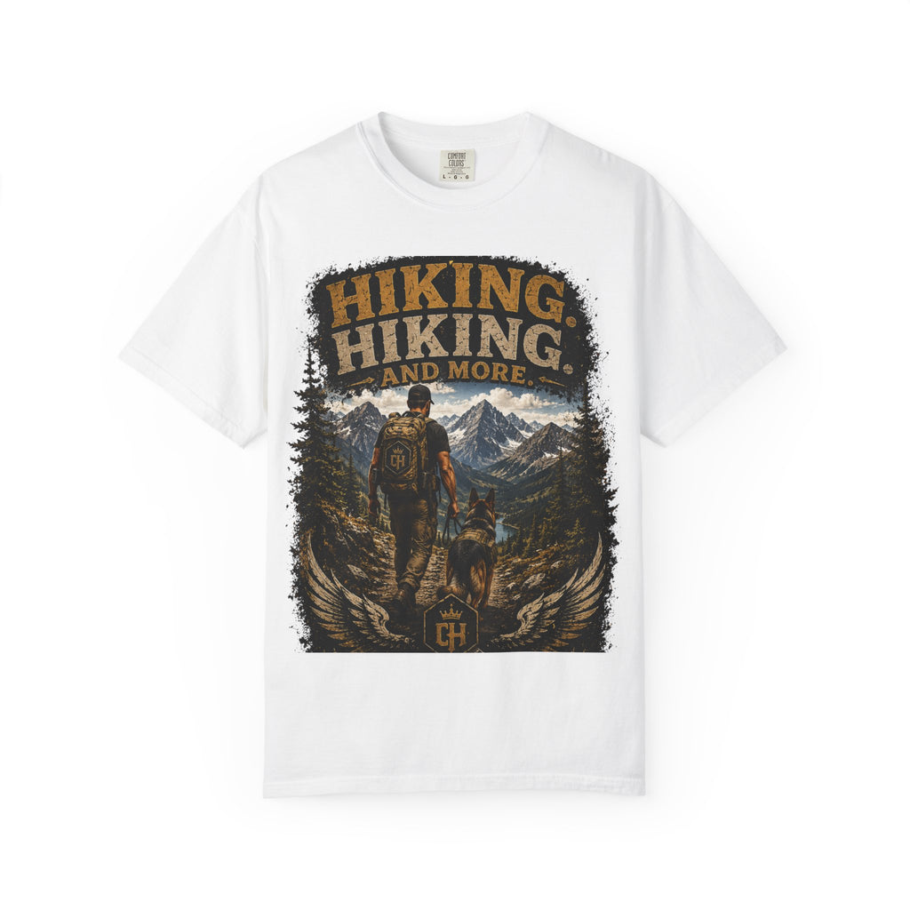 COLD HALO | Hiking With My Dog T-shirt| Adventure Dog Lover Tee| Mountain Hiking Graphic shirt|  Outdoor  Dog Dad Gifte
