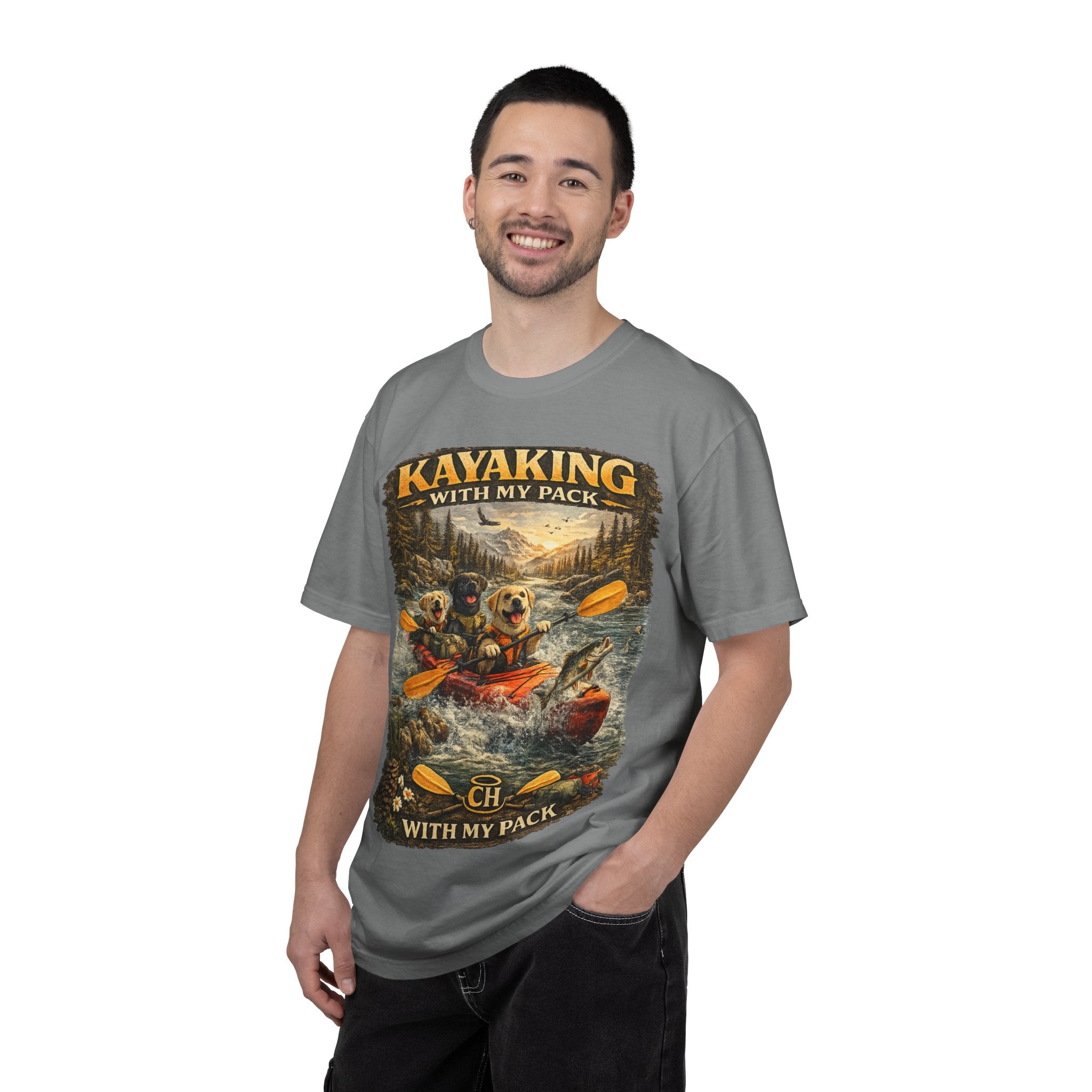 COLD HALO PETS |Kayaking T-Shirt Labrador Retriever Adventure Graphic Tee .
