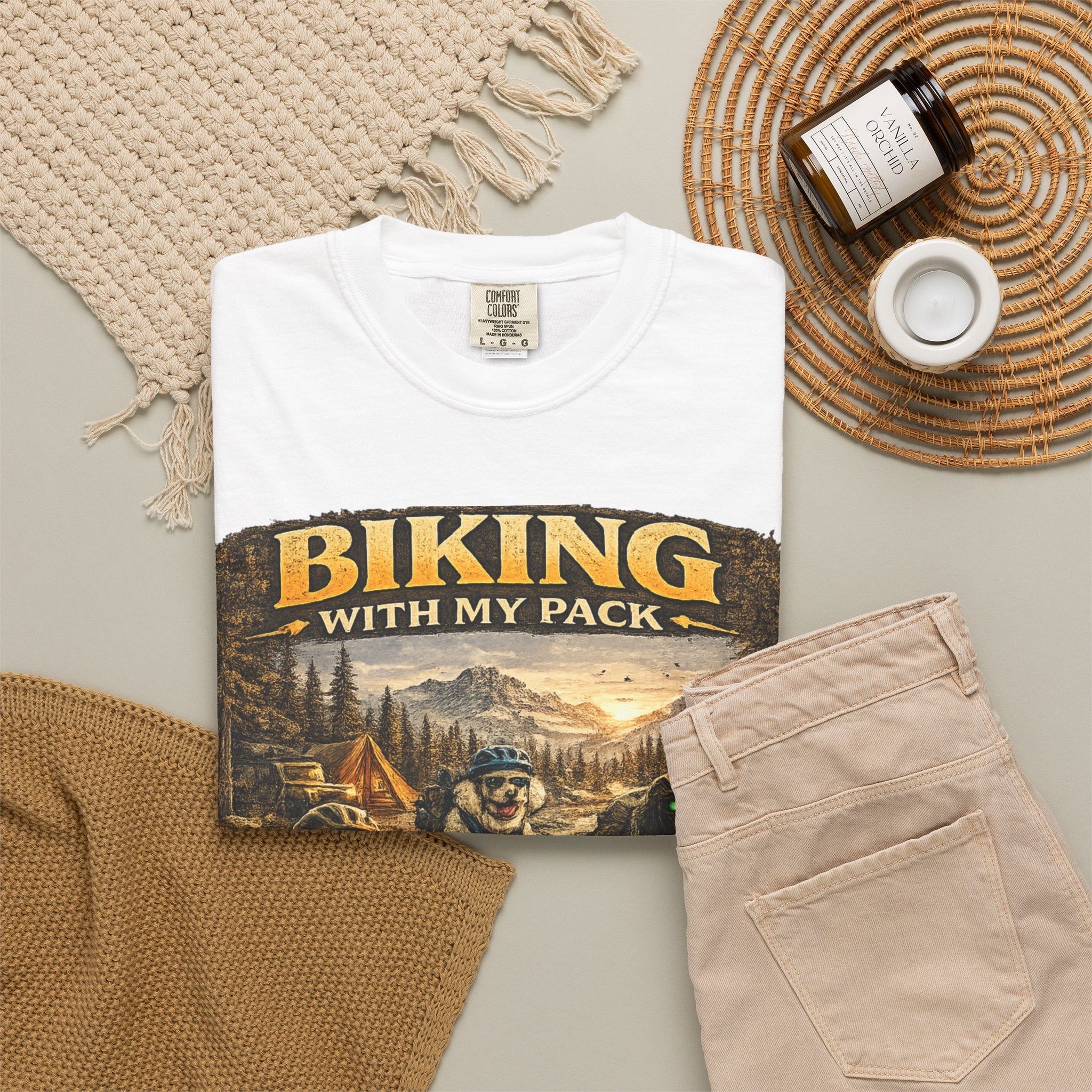 Biking With My Pack T-Shirt | Funny Dog Biking shirt| Adventure Dog Biking shirt| Adventure Dog Lover Tee| Mountain Bike Dog Dad gift