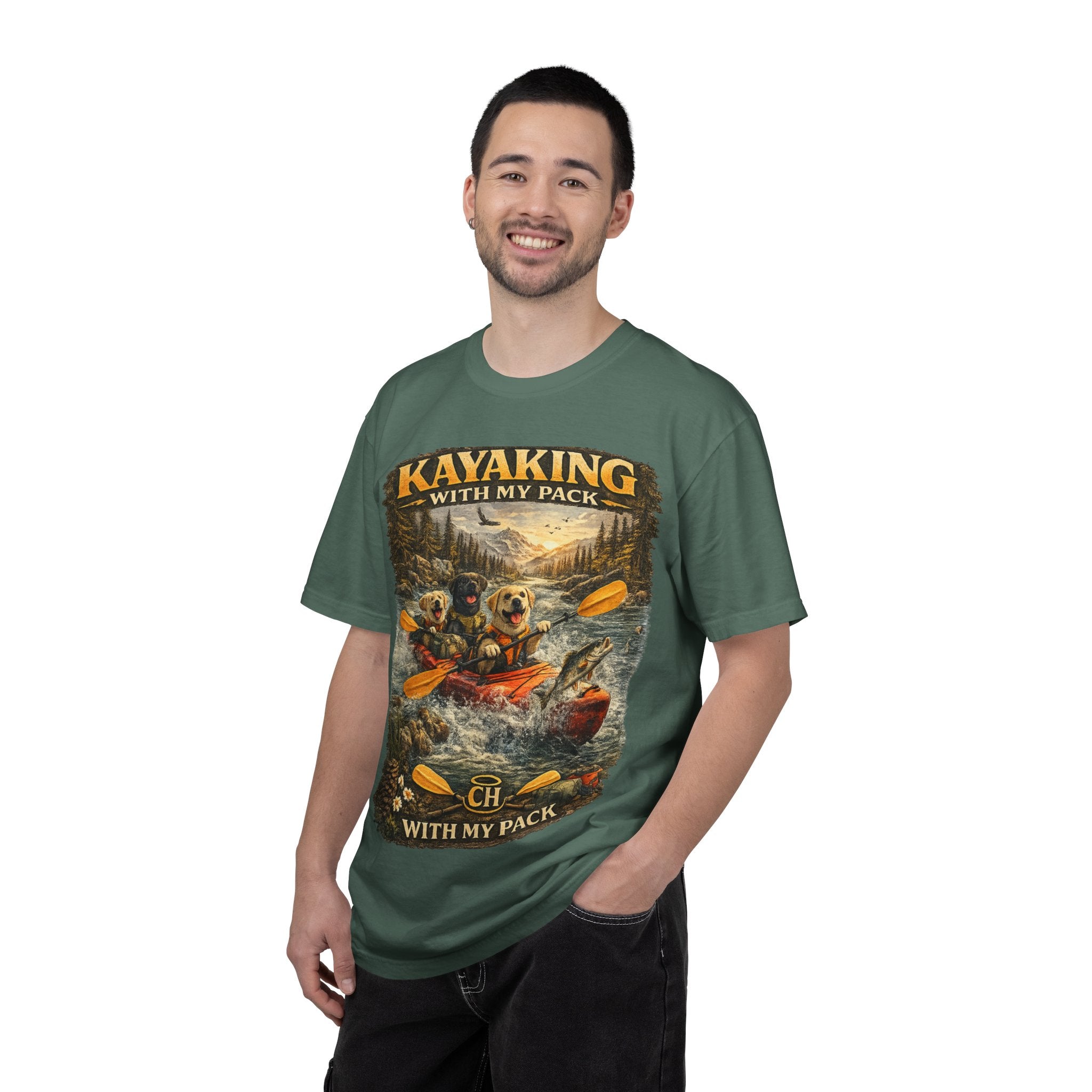 COLD HALO PETS |Kayaking T-Shirt Labrador Retriever Adventure Graphic Tee .