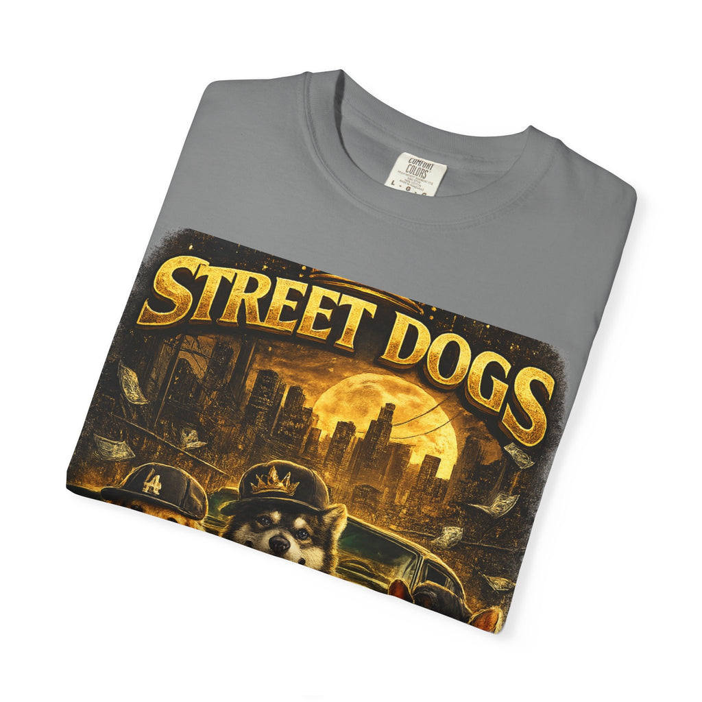 COLD HALO | Street Dogs funny Dog Graphic T-Shirt — Urban Dog  Hip Hop dog Graphic Tee| puppy streetwear shirt| Dog Lover gift.
