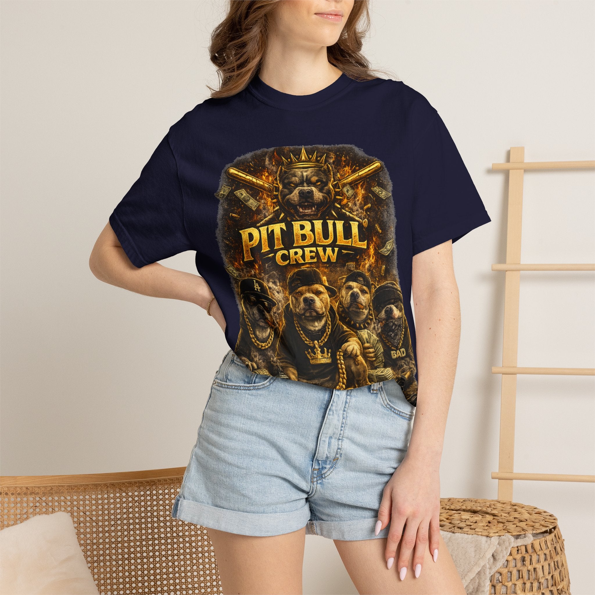 COLD HALO | Pit Bull Crew Graphic T-Shirt| Urban  streetwear  dog shirt|  — Bold Streetwear Tee for Dog Lovers| Pitbull Lover Gift for men and women