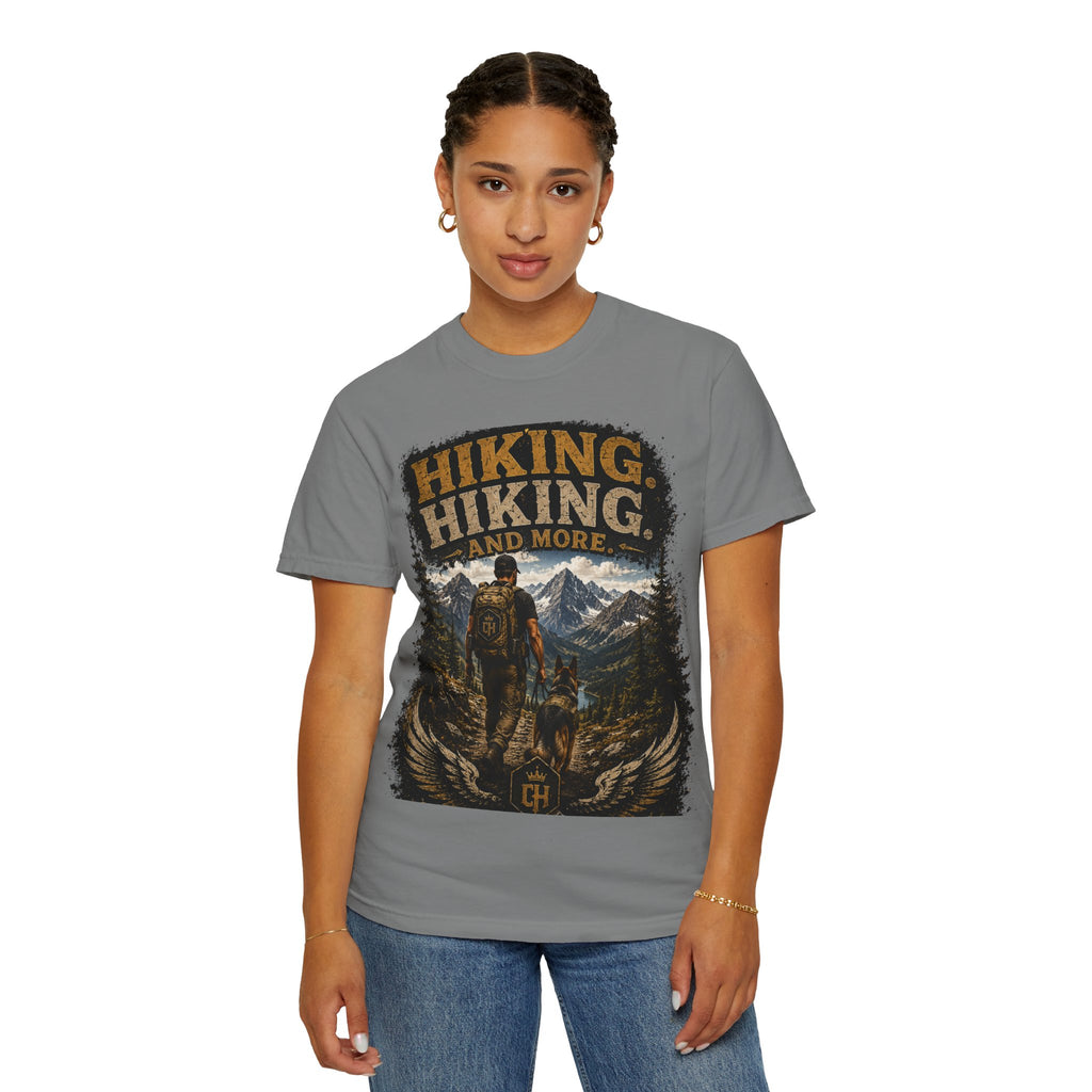COLD HALO | Hiking With My Dog T-shirt| Adventure Dog Lover Tee| Mountain Hiking Graphic shirt|  Outdoor  Dog Dad Gifte