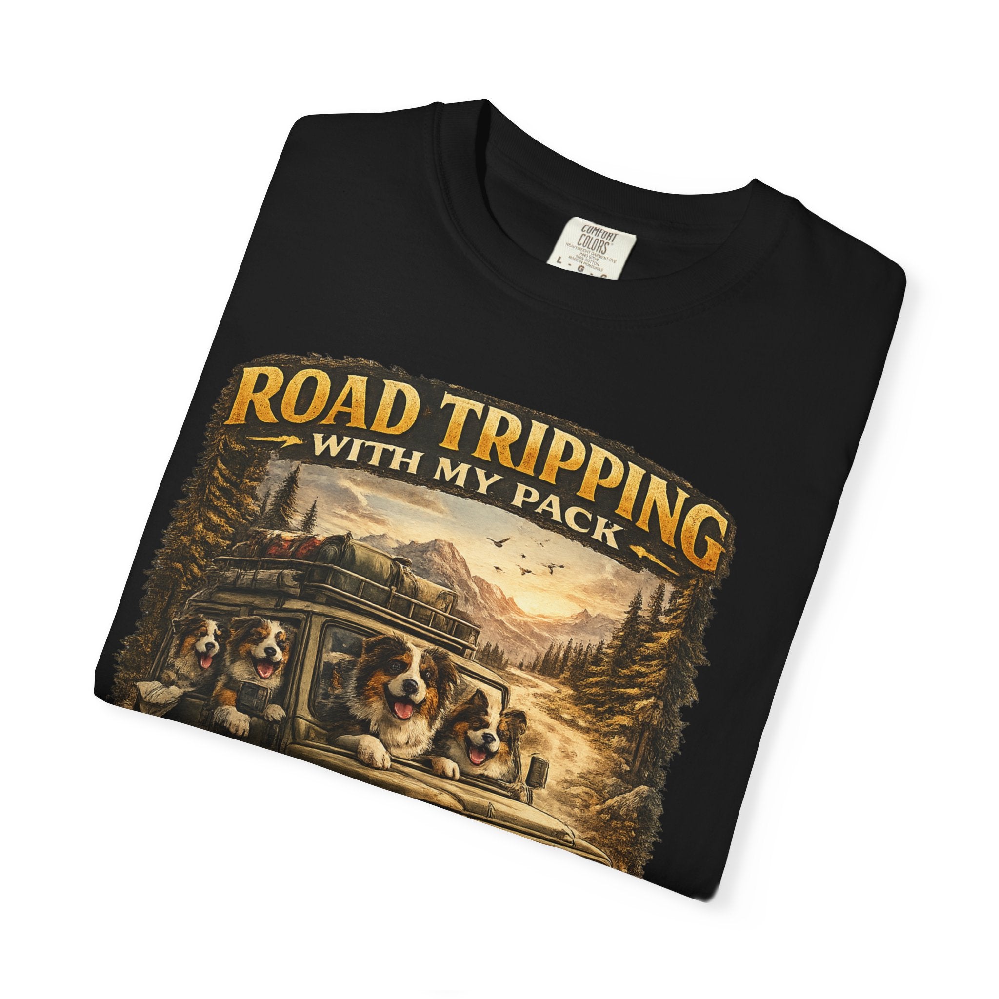 Road Tripping with My Pack T-Shirt| Funny Dog Road Trip -Shirt| Adventure Dog Lover Tee| Camping & Travel Gift Hor Pet Owners