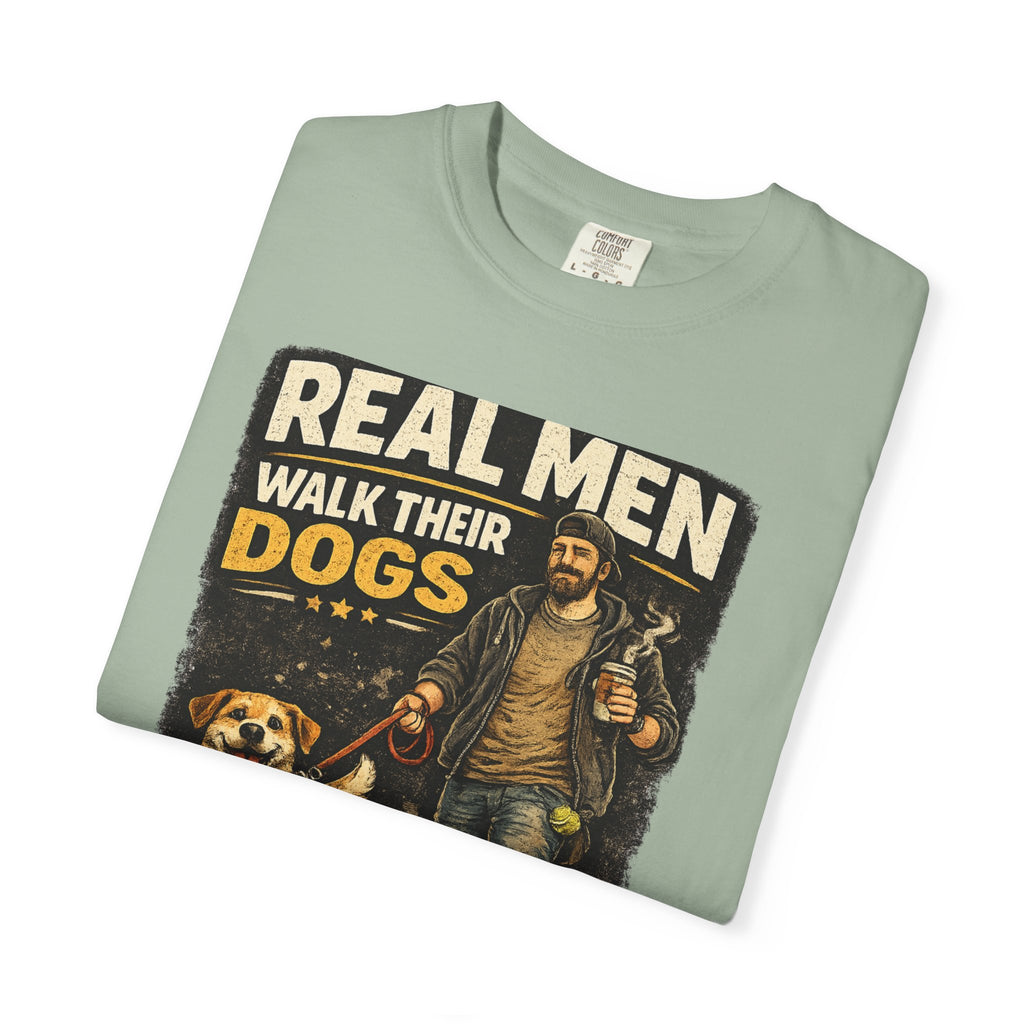 COLD HALO PETS |Real Men Walk Their Dogs Funny Dog Lover Graphic Tee