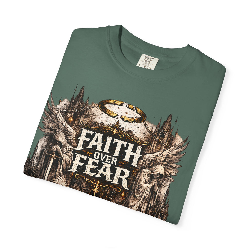 Faith Over Fear Christian Inspirational Cross comfort Graphic Tee