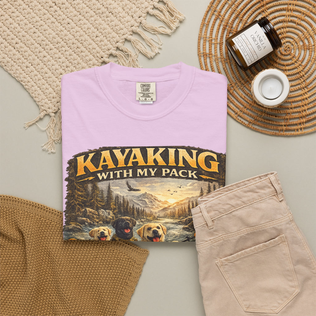 COLD HALO PETS |Kayaking T-Shirt Labrador Retriever Adventure Graphic Tee .