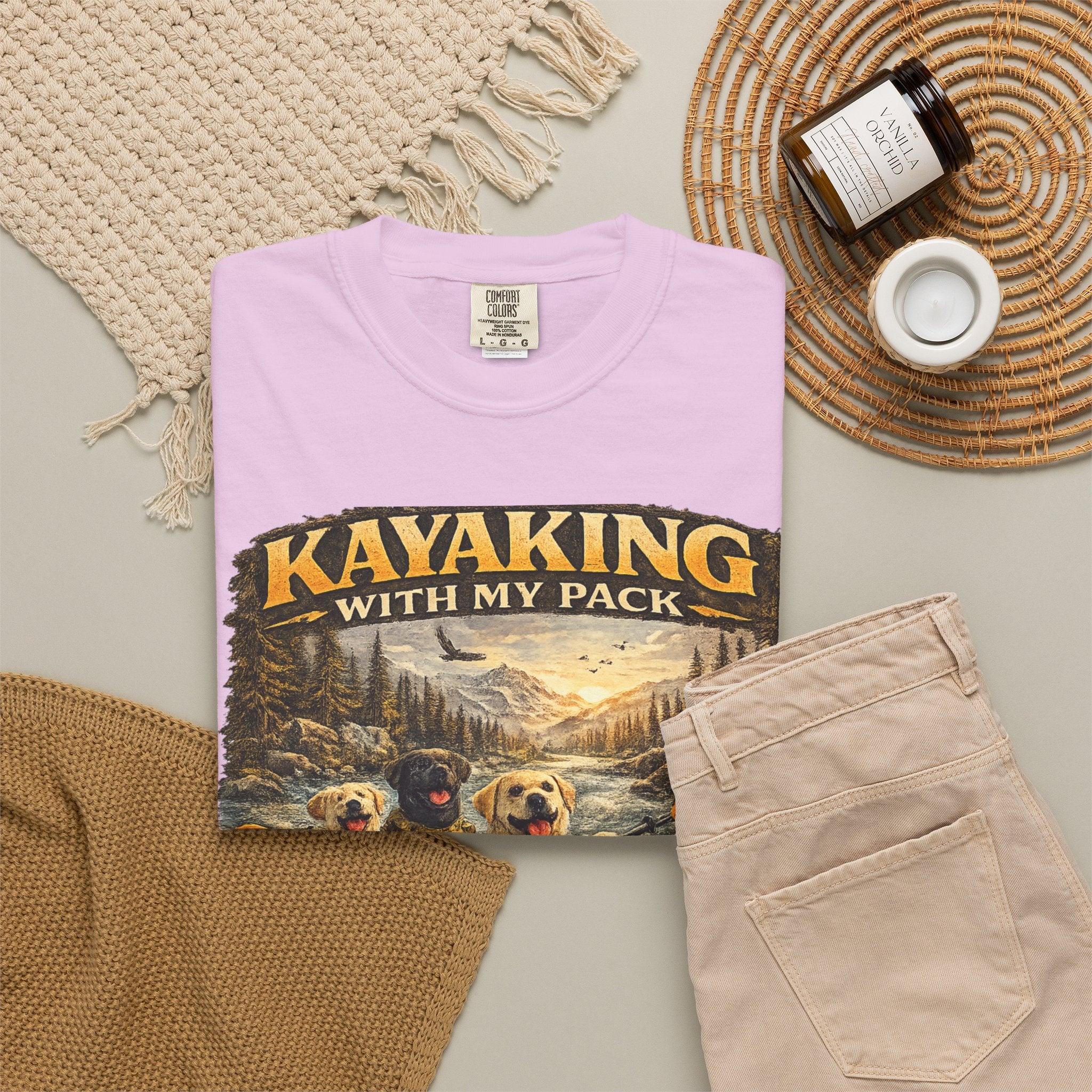 COLD HALO PETS |Kayaking T-Shirt Labrador Retriever Adventure Graphic Tee .