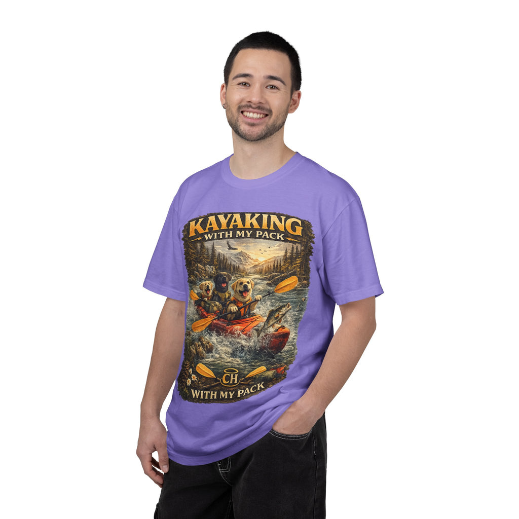 COLD HALO PETS |Kayaking T-Shirt Labrador Retriever Adventure Graphic Tee .