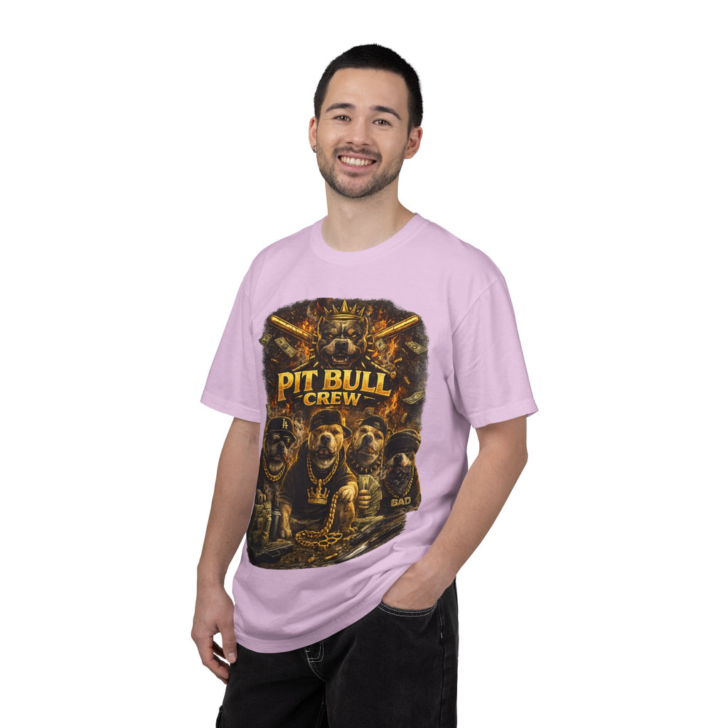 COLD HALO | Pit Bull Crew Graphic T-Shirt| Urban  streetwear  dog shirt|  — Bold Streetwear Tee for Dog Lovers| Pitbull Lover Gift for men and women