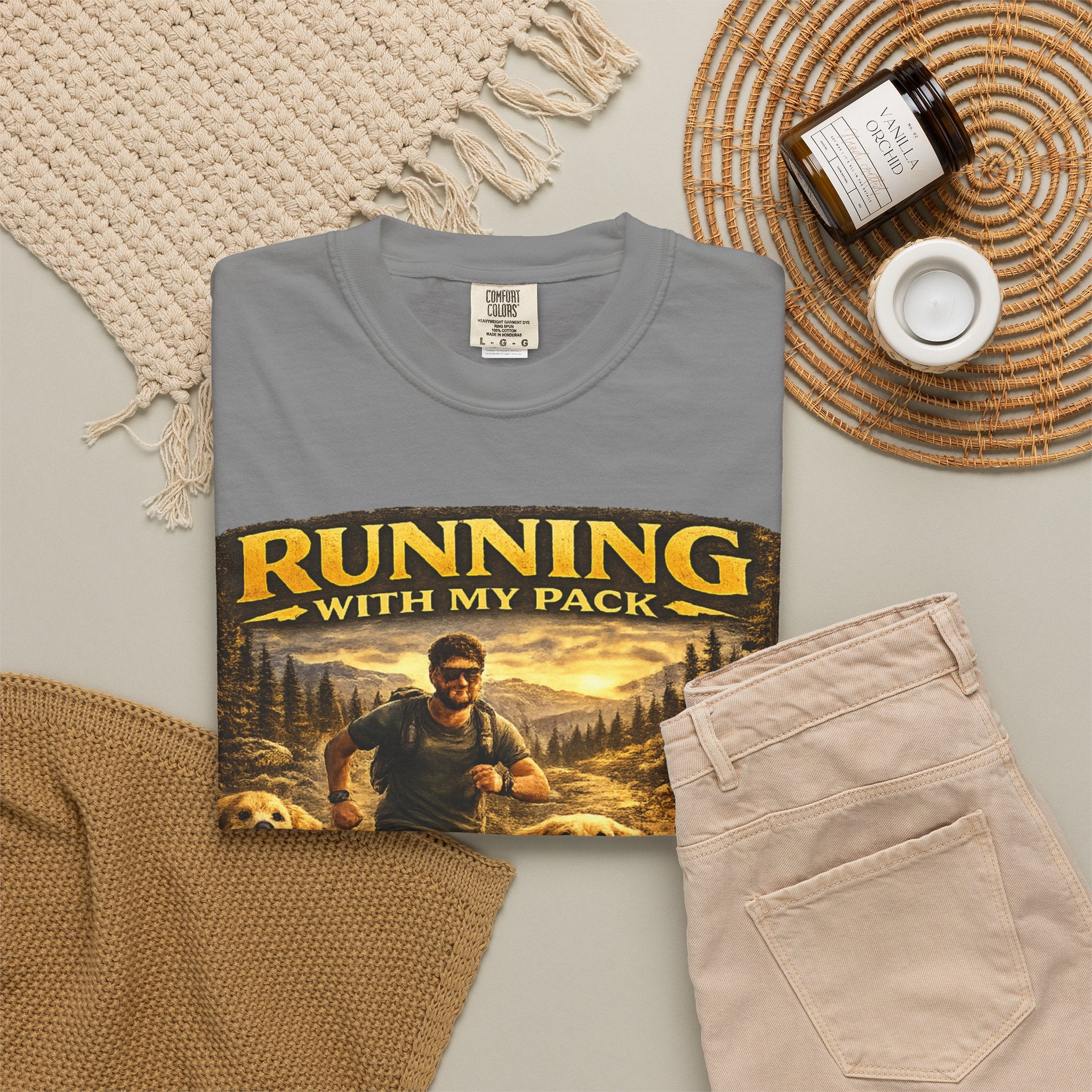 COLD HALO | Running with My Pack Dog Lover T-Shirt| Golden Retriever Trail running Tee| outdoor adventure | funny pet gift