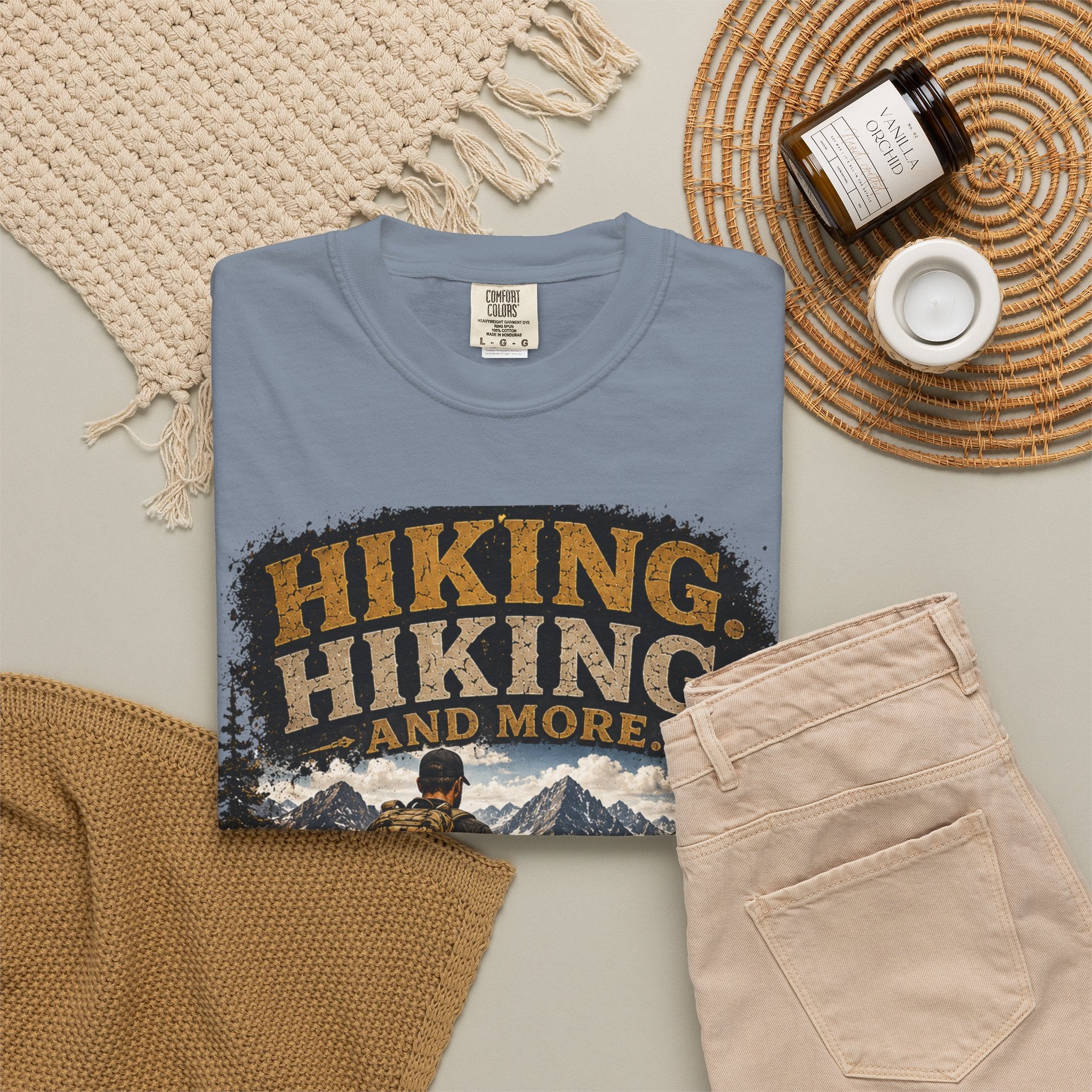 COLD HALO | Hiking With My Dog T-shirt| Adventure Dog Lover Tee| Mountain Hiking Graphic shirt|  Outdoor  Dog Dad Gifte