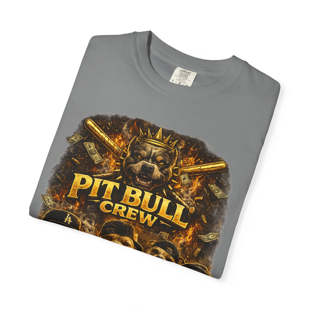 COLD HALO | Pit Bull Crew Graphic T-Shirt| Urban  streetwear  dog shirt|  — Bold Streetwear Tee for Dog Lovers| Pitbull Lover Gift for men and women