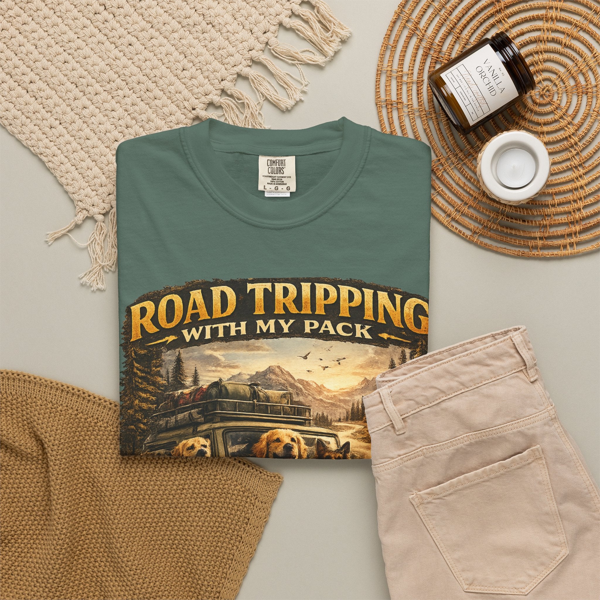 Road Tripping with My Pack T-Shirt| Funny Dog Road Trip -Shirt| Adventure Dog Lover Tee| Camping & Travel Gift Hor Pet Owners