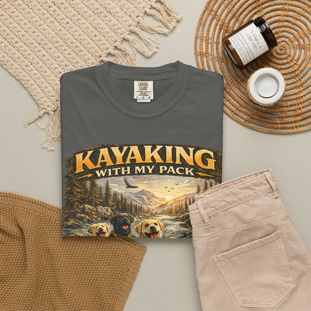 COLD HALO PETS |Kayaking T-Shirt Labrador Retriever Adventure Graphic Tee .
