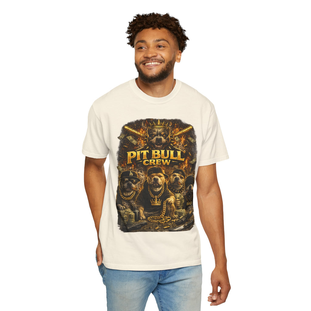COLD HALO | Pit Bull Crew Graphic T-Shirt| Urban  streetwear  dog shirt|  — Bold Streetwear Tee for Dog Lovers| Pitbull Lover Gift for men and women
