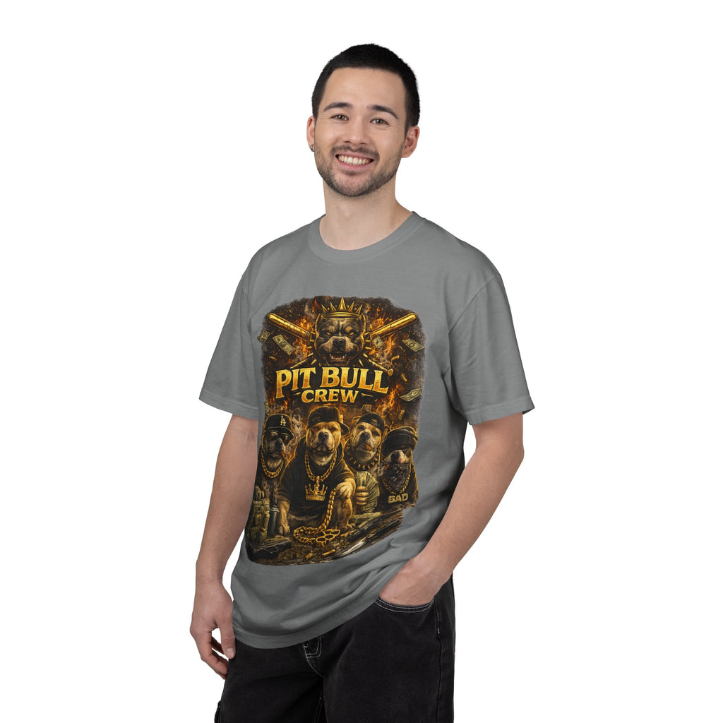COLD HALO | Pit Bull Crew Graphic T-Shirt| Urban  streetwear  dog shirt|  — Bold Streetwear Tee for Dog Lovers| Pitbull Lover Gift for men and women