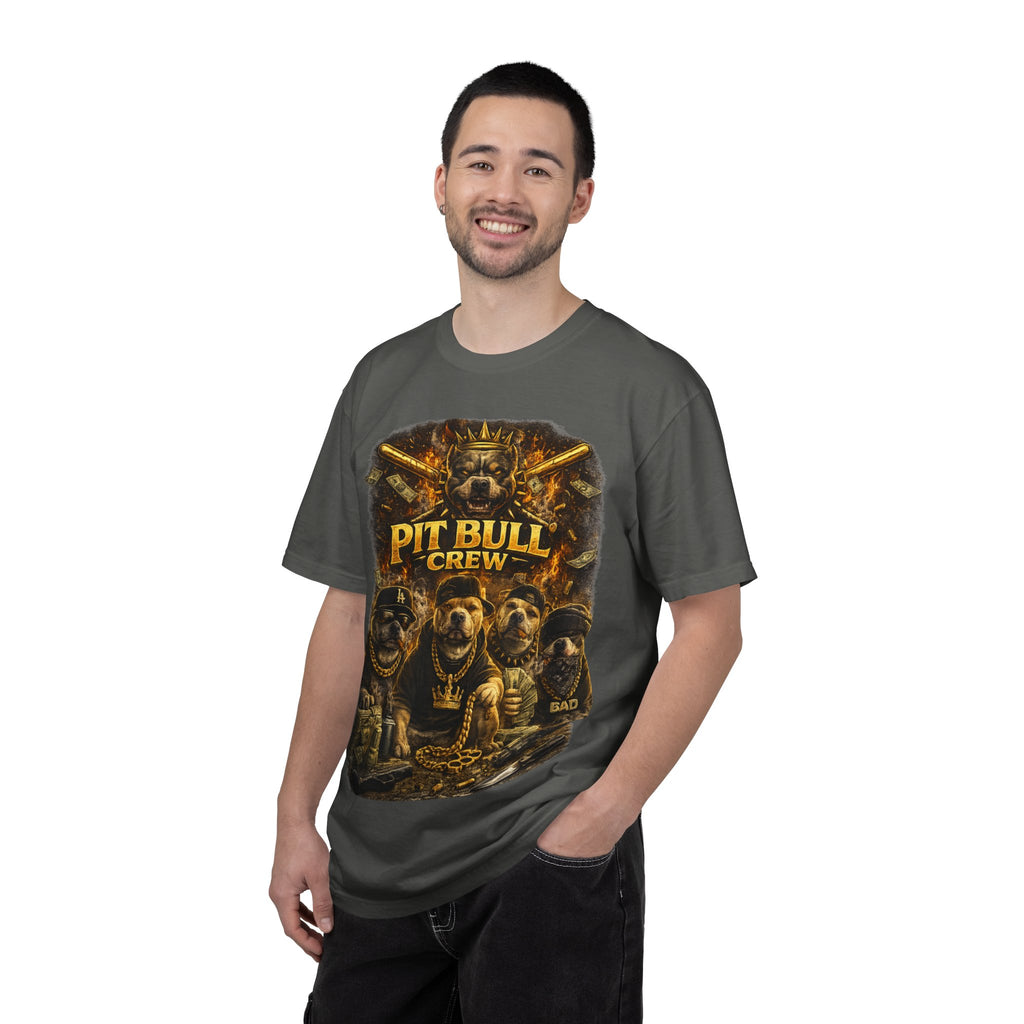 COLD HALO | Pit Bull Crew Graphic T-Shirt| Urban  streetwear  dog shirt|  — Bold Streetwear Tee for Dog Lovers| Pitbull Lover Gift for men and women