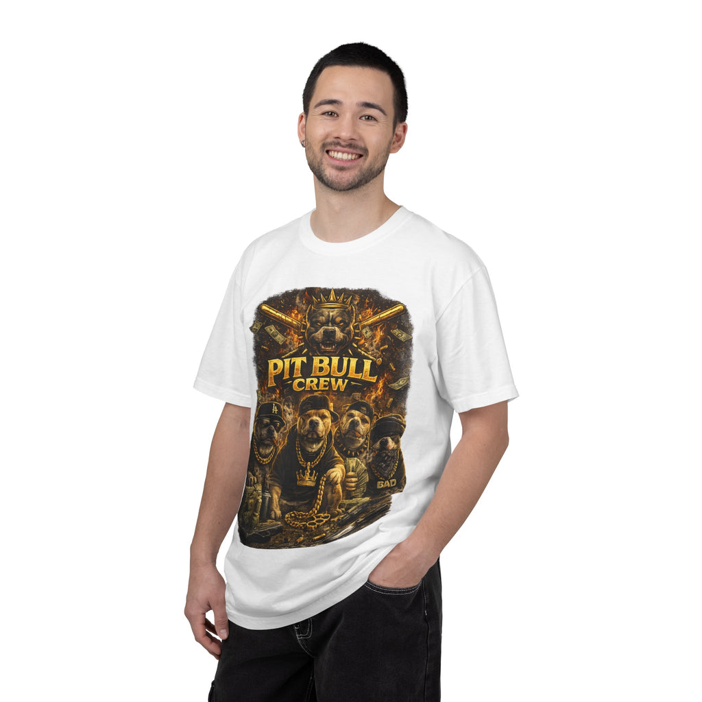 COLD HALO | Pit Bull Crew Graphic T-Shirt| Urban  streetwear  dog shirt|  — Bold Streetwear Tee for Dog Lovers| Pitbull Lover Gift for men and women