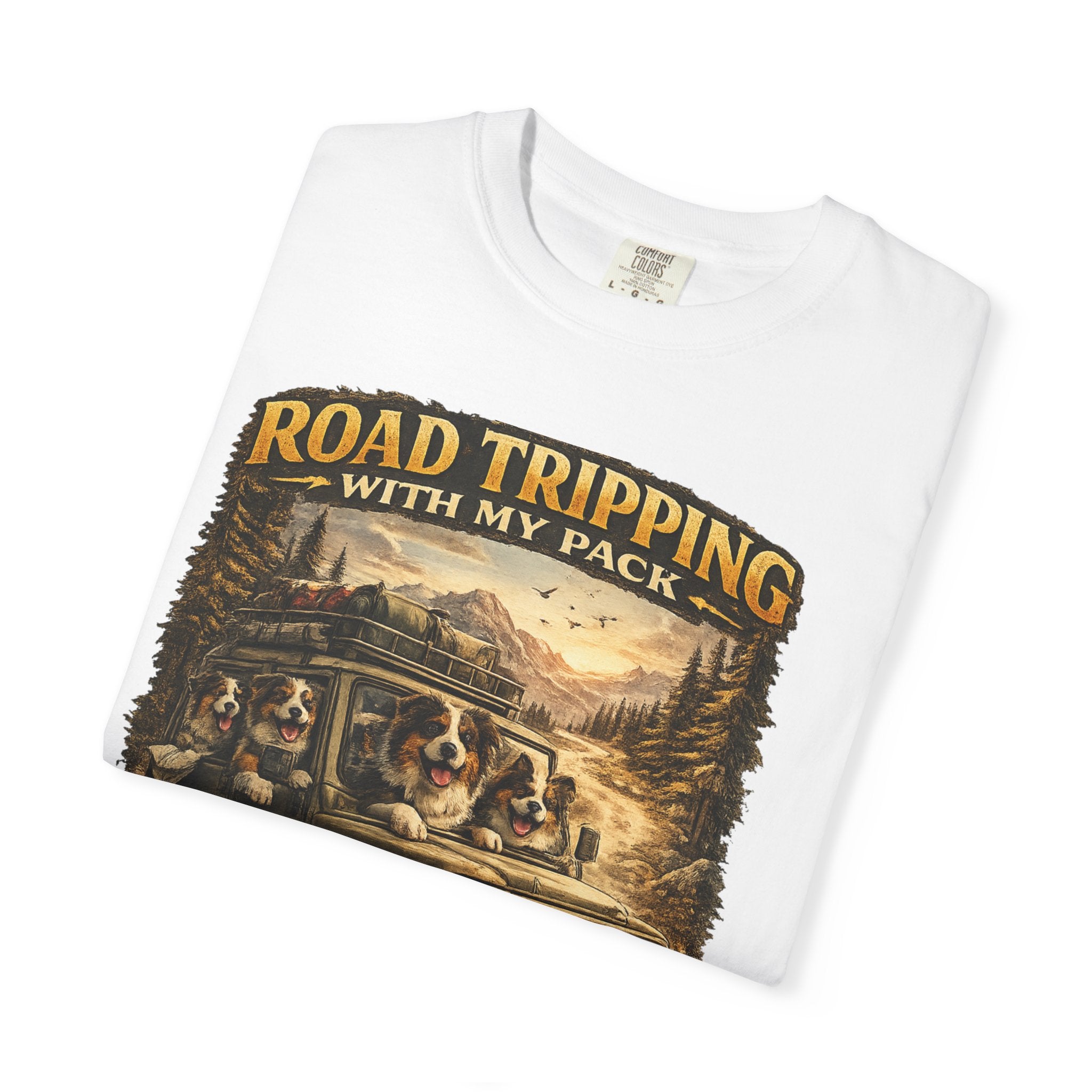Road Tripping with My Pack T-Shirt| Funny Dog Road Trip -Shirt| Adventure Dog Lover Tee| Camping & Travel Gift Hor Pet Owners