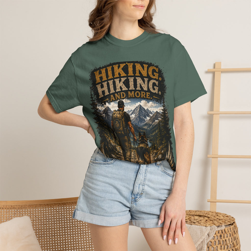 COLD HALO | Hiking With My Dog T-shirt| Adventure Dog Lover Tee| Mountain Hiking Graphic shirt|  Outdoor  Dog Dad Gifte