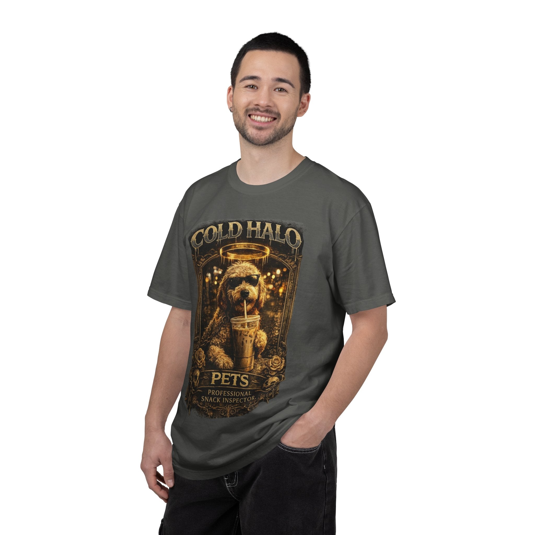 Cold Halo Pets T-Shirt — Vintage Dog Snack Inspector Graphic Tee