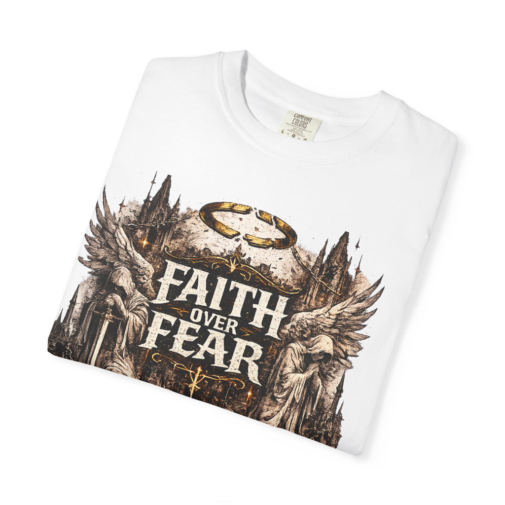 Faith Over Fear Christian Inspirational Cross comfort Graphic Tee