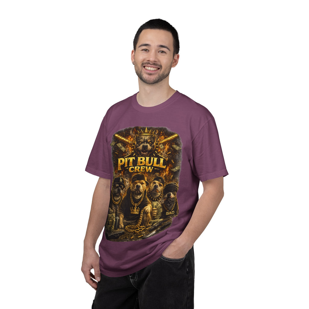COLD HALO | Pit Bull Crew Graphic T-Shirt| Urban  streetwear  dog shirt|  — Bold Streetwear Tee for Dog Lovers| Pitbull Lover Gift for men and women