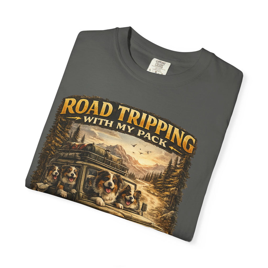 Road Tripping with My Pack T-Shirt| Funny Dog Road Trip -Shirt| Adventure Dog Lover Tee| Camping & Travel Gift Hor Pet Owners