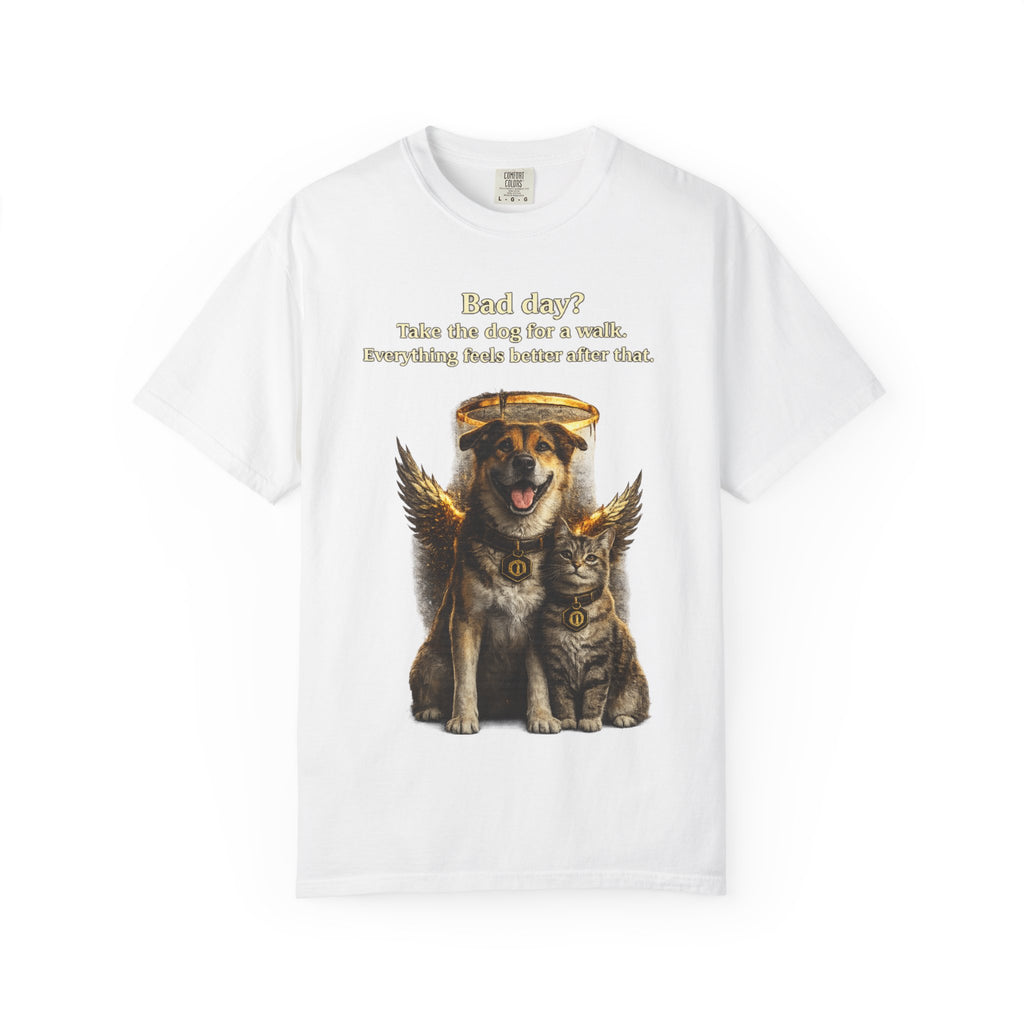 Bad day? Take The dog for a walk Cold Halo T-shirt / Dog lover Graphic -T- shirt